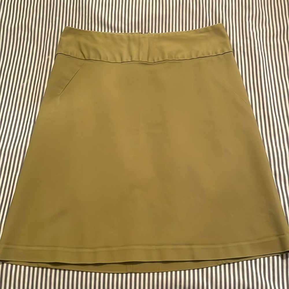 Pea green a-line skirt!